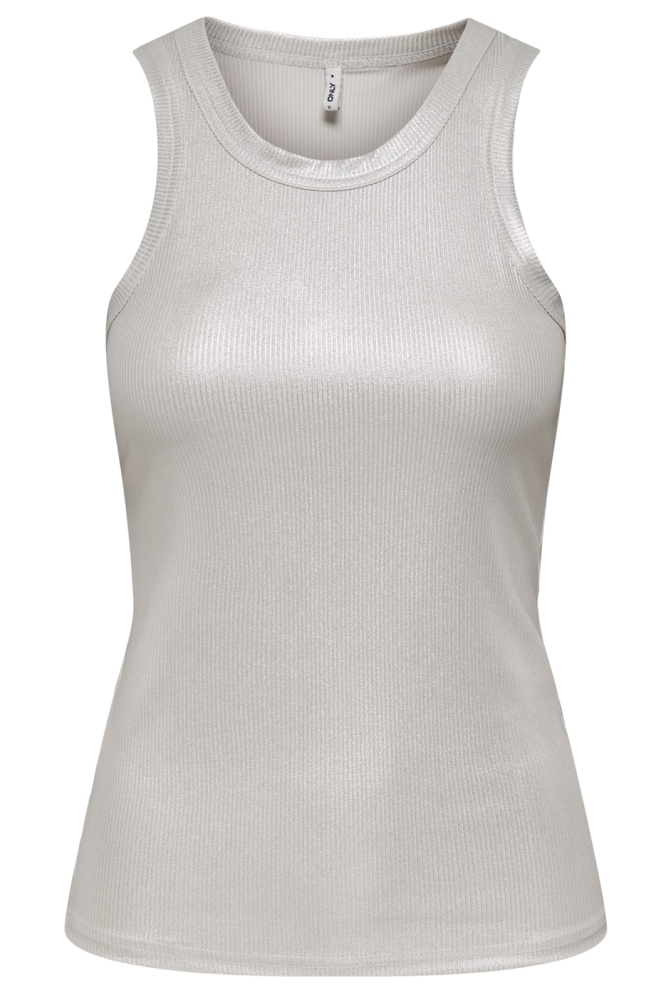 ONLSOL LIFE S/L GLITTER RIB TOP JRS 15325270 CLOUD DANCER/CLOUD DANCER FOIL